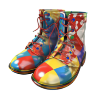 Pair of Colorful Boots with Red Laces on Transparent Background AI-Generative png