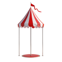 Circus Tent with Red and White Striped Canopy on Transparent Background AI-Generative png