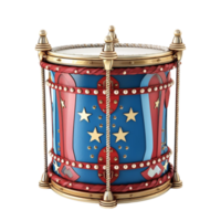 Drum with Stars on Transparent Background AI-Generative png