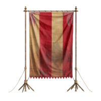Flag on Pole with Two Stands on Transparent Background AI-Generative png