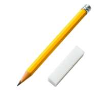 crayon et blanc pièce de la gomme sur transparent Contexte ai-génératif png