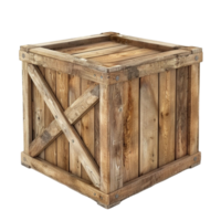 Wooden Crate on Transparent Background AI-Generative png