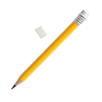 Jaune crayon avec la gomme sur transparent Contexte ai-génératif png