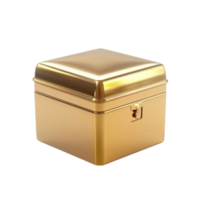 Metal Gold Container Box AI-Generative png