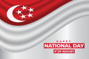 Singapore National Day Celebration 9th of August illustration. Singapore independence holiday design background for social media post, banner, greeting card, template. vector