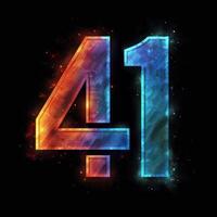 the number four made out of various glowing objects, photo