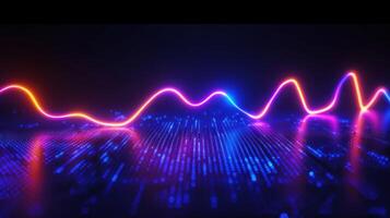 a wave effect light in the shape of an ocean and stars, photo