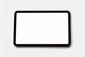 a black laptop has white screen on it and is placed, photo