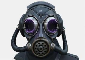 an image of a man in gas mask, photo