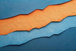 an orange and blue folded piece with a single shadow, photo