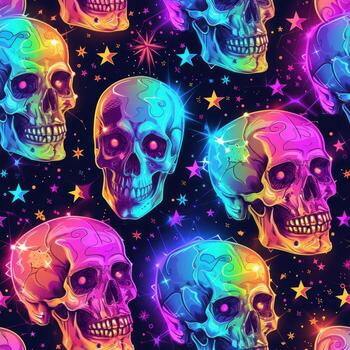 a seamless background image with a bright skull, photo
