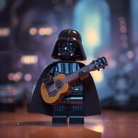 darth vader is playing guitar by himself, photo