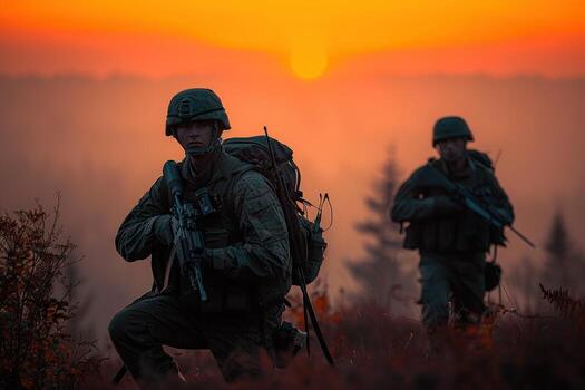 dos soldados en lleno uniforme en el Dom configuración, foto