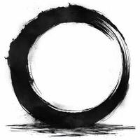 a circular black and white picture has been painted, photo
