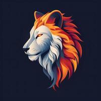 the abstract design features a bright orange head, photo