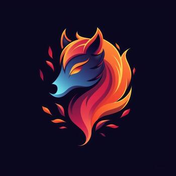 un cabeza hecho desde fuego en el forma de un zorro, foto