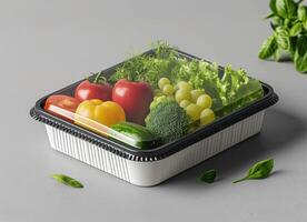 there is only one container inside the box, photo