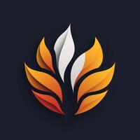 there are two orange leaves in a yellow triangle, photo