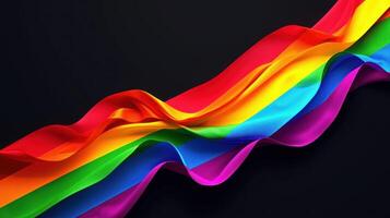 rainbow colored waving fabric on black side, photo