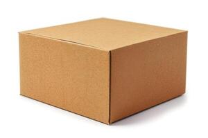 a brown cardboard box on a white background, photo