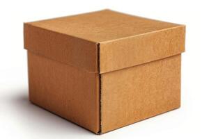 a cardboard square box with no lid, photo