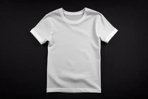 white t shirt displayed on black background with no picture, photo