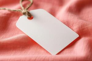 empty piece of white paper tied up with twine, photo
