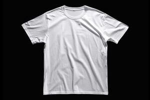 a white t and black background with the left side of a tee cut, photo
