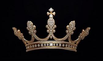 a very fancy gold crown like object against a black background, photo