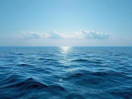 bright waves break into the clear blue ocean, photo