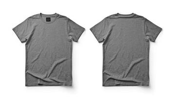 gray tee - shirt mock mock on white background, photo