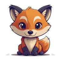 a cartoon fox sitting down on the ground, photo
