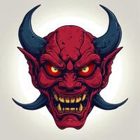 this is a drawing for halloween red devil face, photo