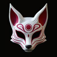 the wolf mask has various designs on it, photo