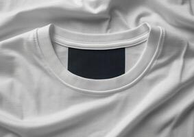 a white long sleeve shirt with a square image in the back, photo