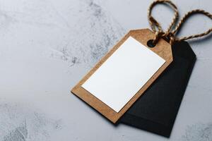 an image of a price tags on a table, photo