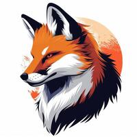 an illustration of a fox's head, photo