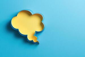 paper clouds with shadows on blue background, photo
