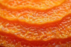 an orange slices is laid out on the plate, photo