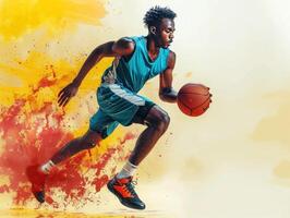 a man that is holding a basketball ball, photo