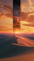 a surreal image with the sky in a rectangle, photo