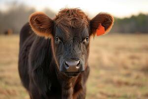 the head and ears of a cow are seen in this photo, photo