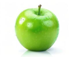an apple that looks like the face as though it was on top of water, photo