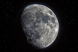 moon seen from the earth in space, photo