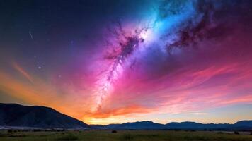 the night sky and distant stars decorate the region, photo