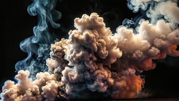 the blue smoke has been mixed out of it, photo