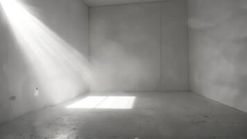a photo of an empty room with the light coming in,