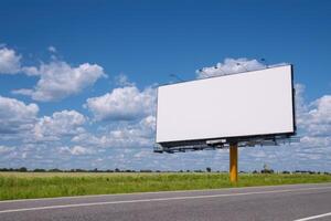 an empty billboard on the side of the roads, photo