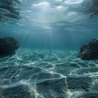 the water with rocks in it really looks like a fishscape, photo