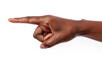 there is an african american woman pointing to something, photo